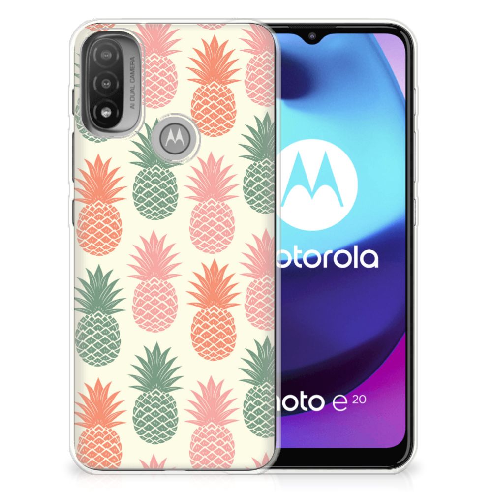 Motorola Moto E20 | E40 Siliconen Case Ananas 