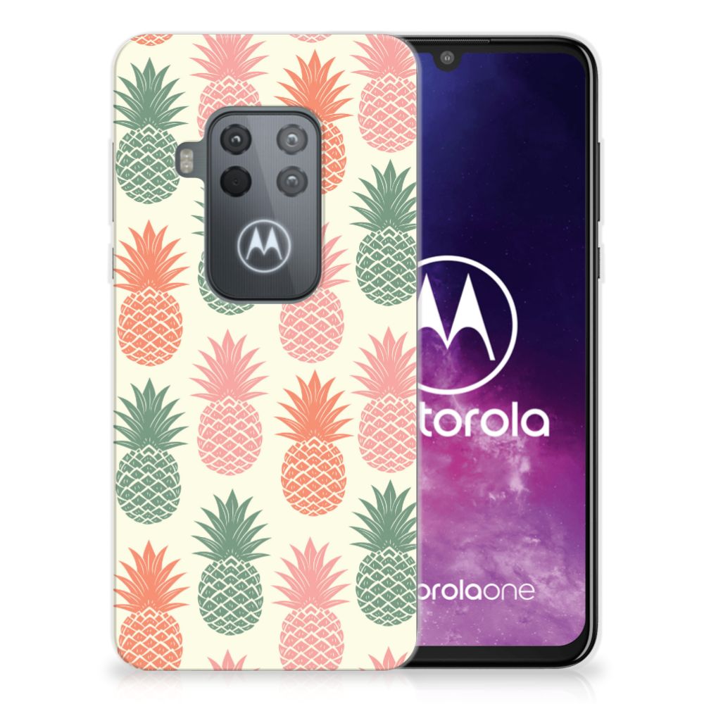 Motorola One Zoom Siliconen Case Ananas 
