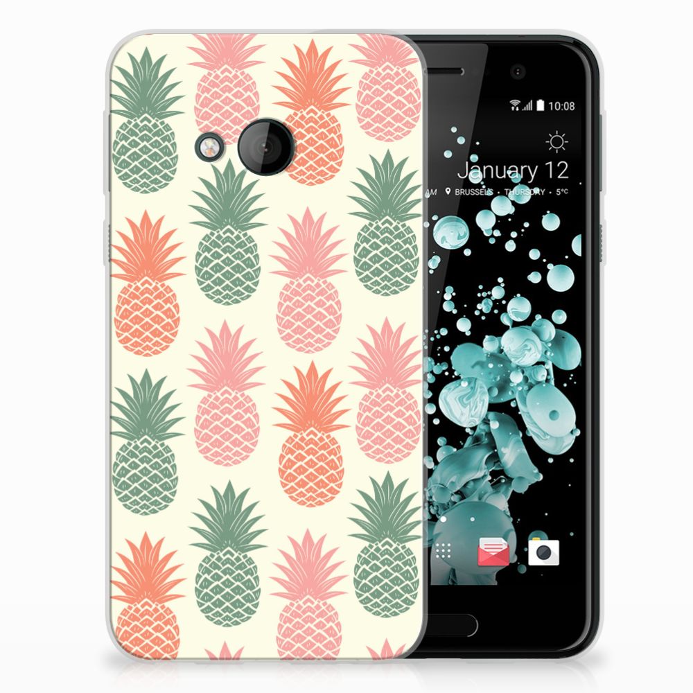 HTC U Play Siliconen Case Ananas 