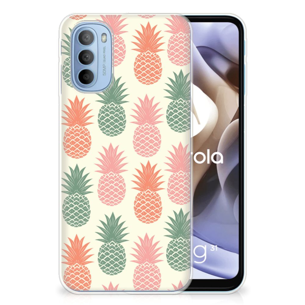 Motorola Moto G31 | G41 Siliconen Case Ananas 