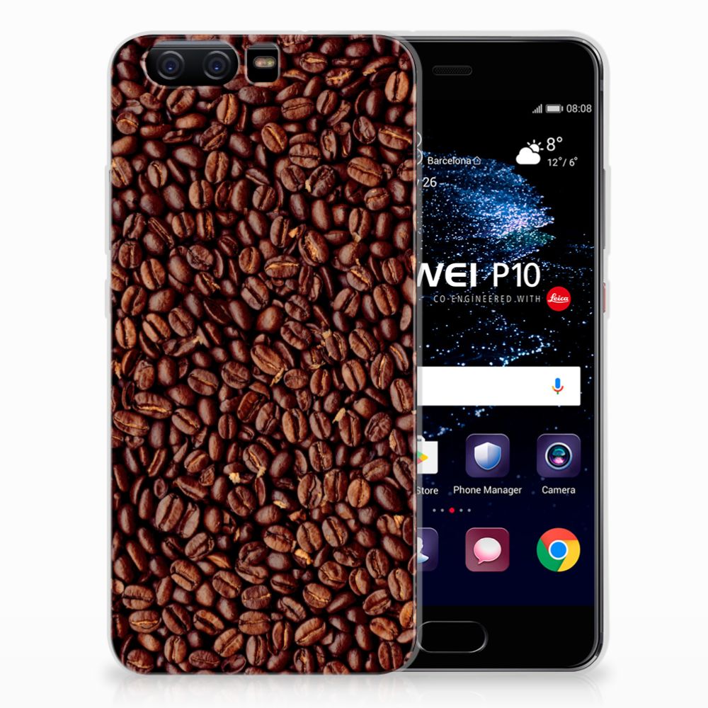 Huawei P10 Siliconen Case Koffiebonen