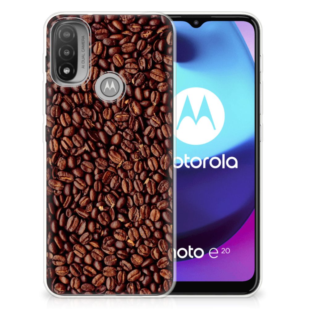 Motorola Moto E20 | E40 Siliconen Case Koffiebonen
