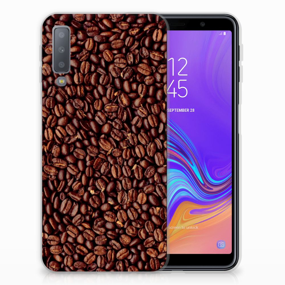 Samsung Galaxy A7 (2018) Uniek TPU Hoesje Koffiebonen