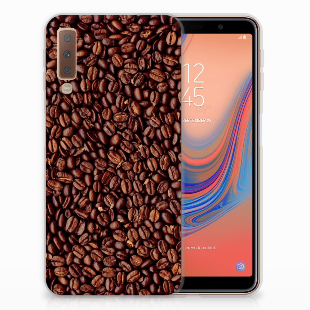 Samsung Galaxy A7 (2018) Siliconen Case Koffiebonen