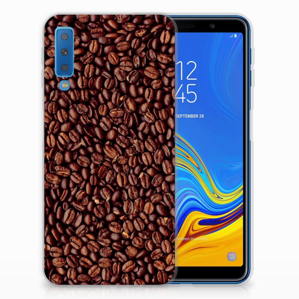 Samsung Galaxy A7 (2018) Siliconen Case Koffiebonen