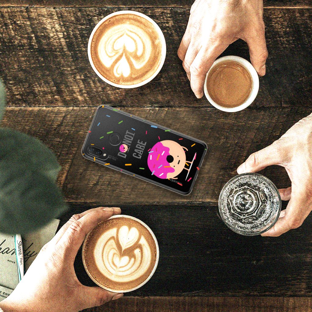 Huawei P Smart Plus Siliconen Case Donut Roze