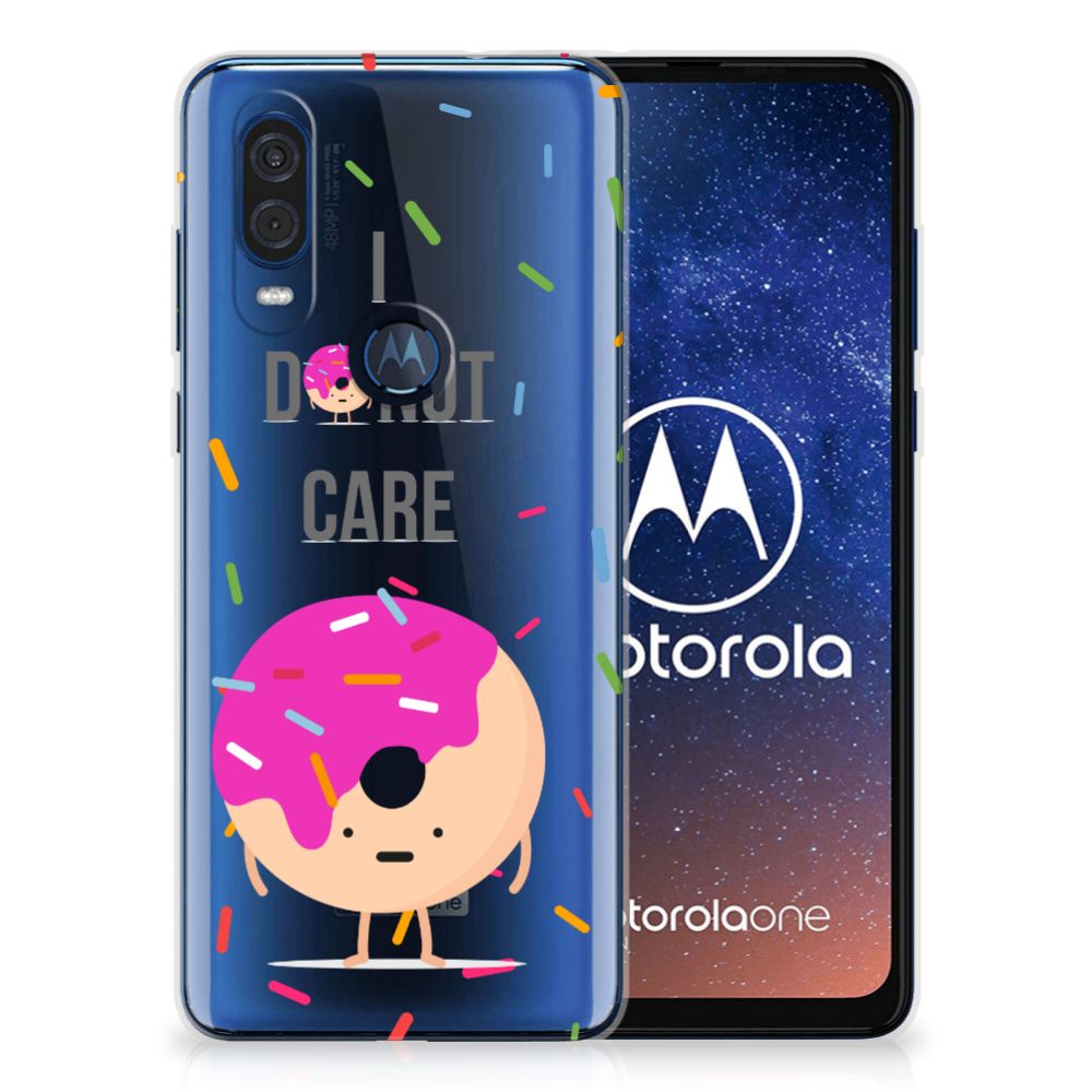 Motorola One Vision Siliconen Case Donut Roze