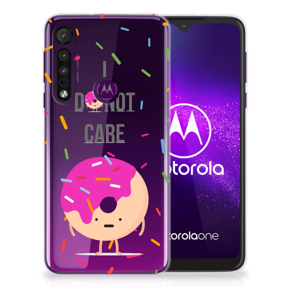 Motorola One Macro Siliconen Case Donut Roze