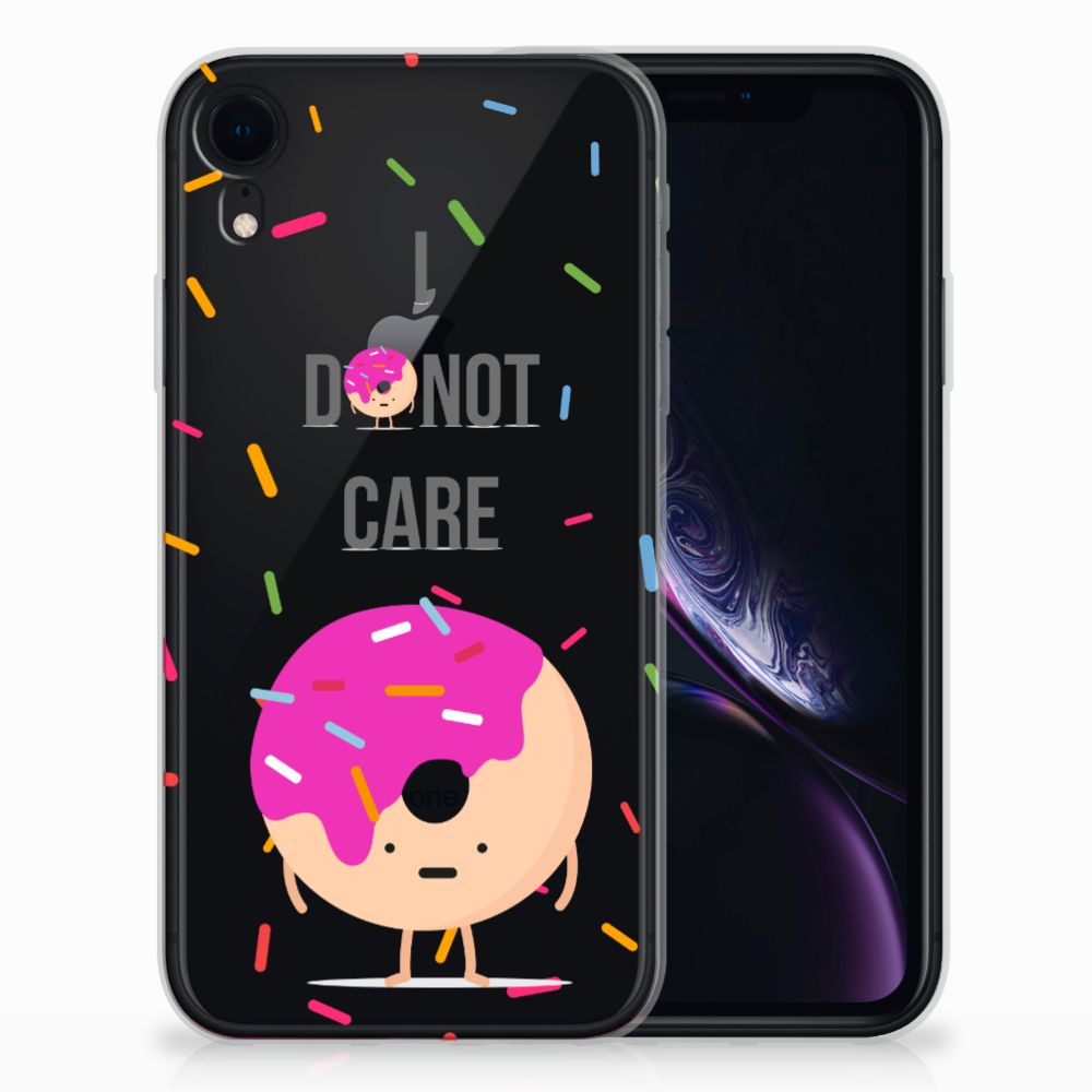 Apple iPhone Xr Siliconen Case Donut Roze