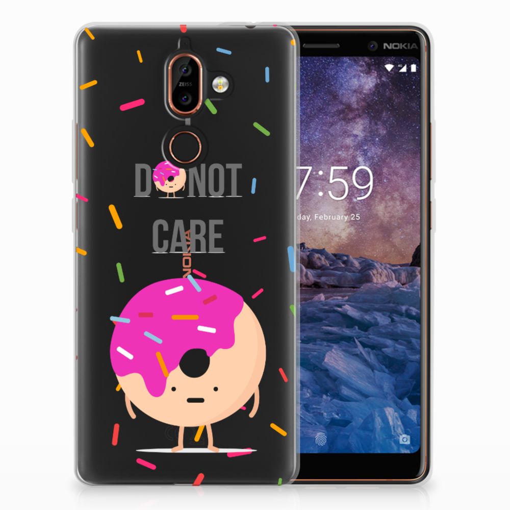 Nokia 7 Plus Siliconen Case Donut Roze