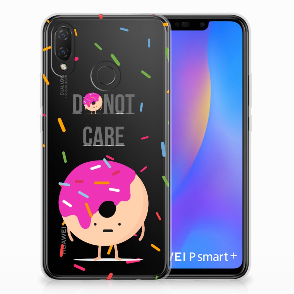 Huawei P Smart Plus Siliconen Case Donut Roze