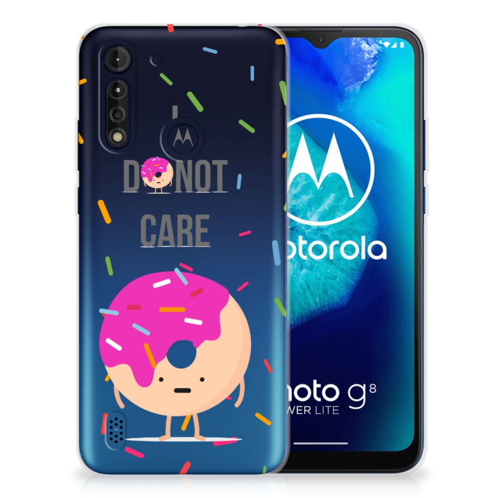 Motorola Moto G8 Power Lite Siliconen Case Donut Roze