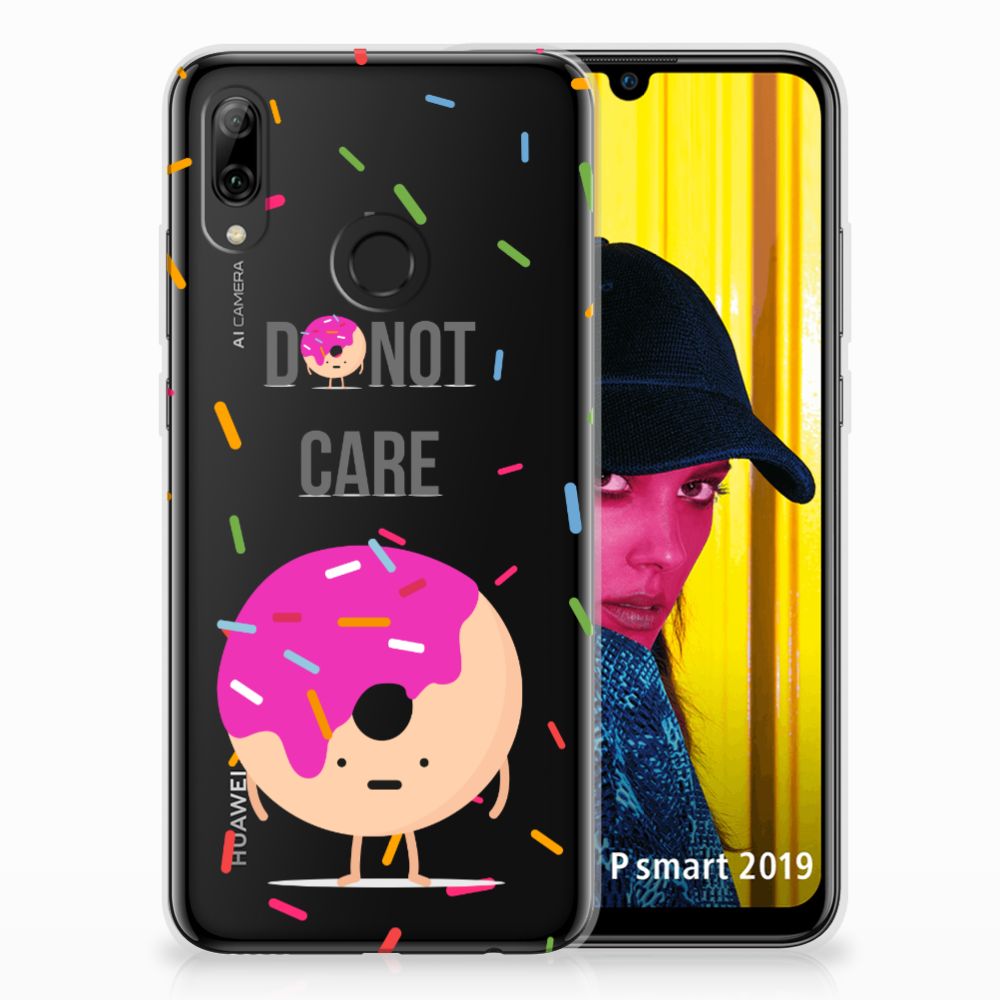 Huawei P Smart 2019 Siliconen Case Donut Roze