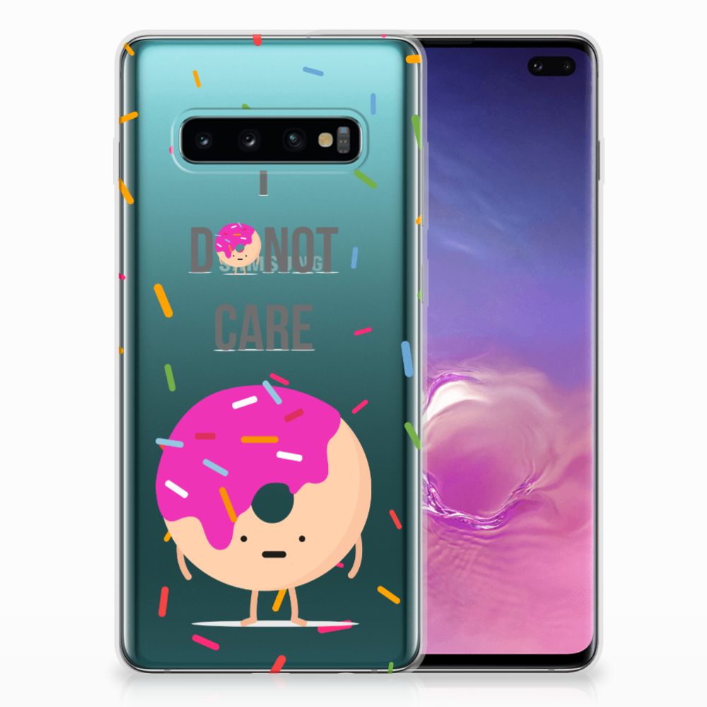 Samsung Galaxy S10 Plus Siliconen Case Donut Roze