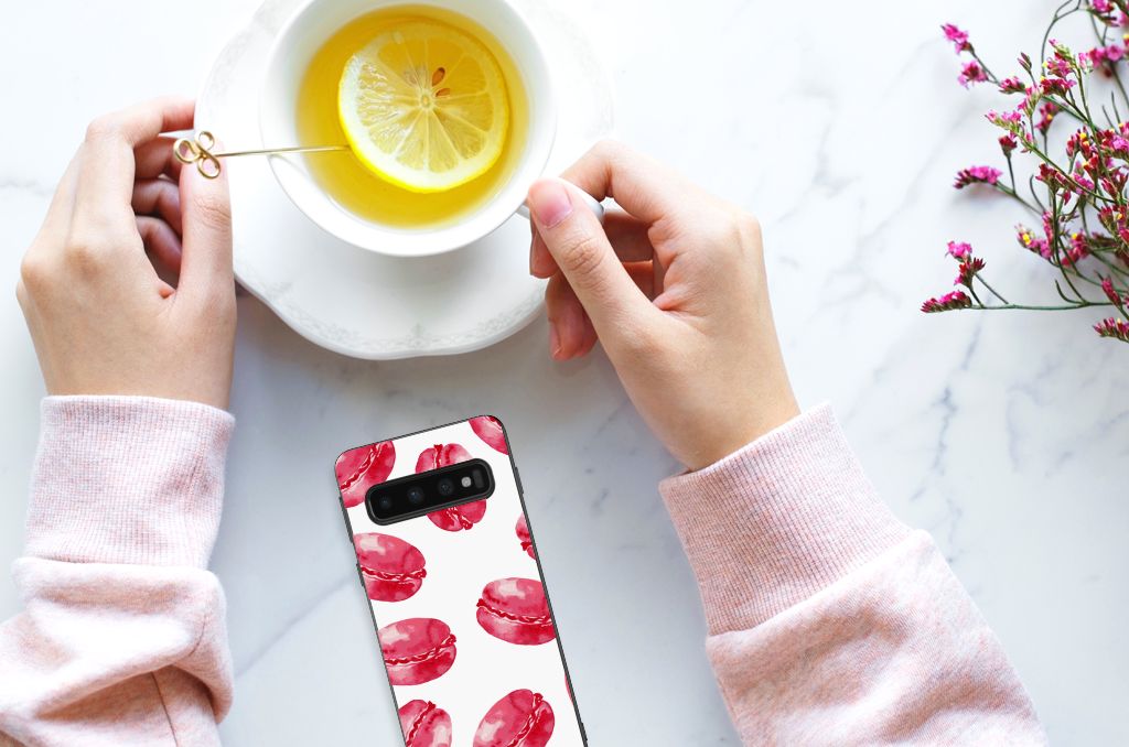 Samsung Galaxy S10 Silicone Case Pink Macarons