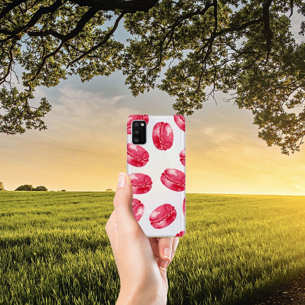 Samsung Galaxy A41 Siliconen Case Pink Macarons
