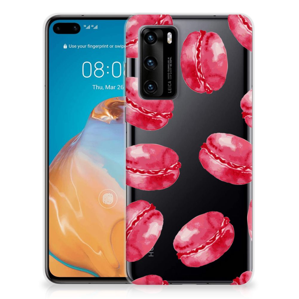 Huawei P40 Siliconen Case Pink Macarons