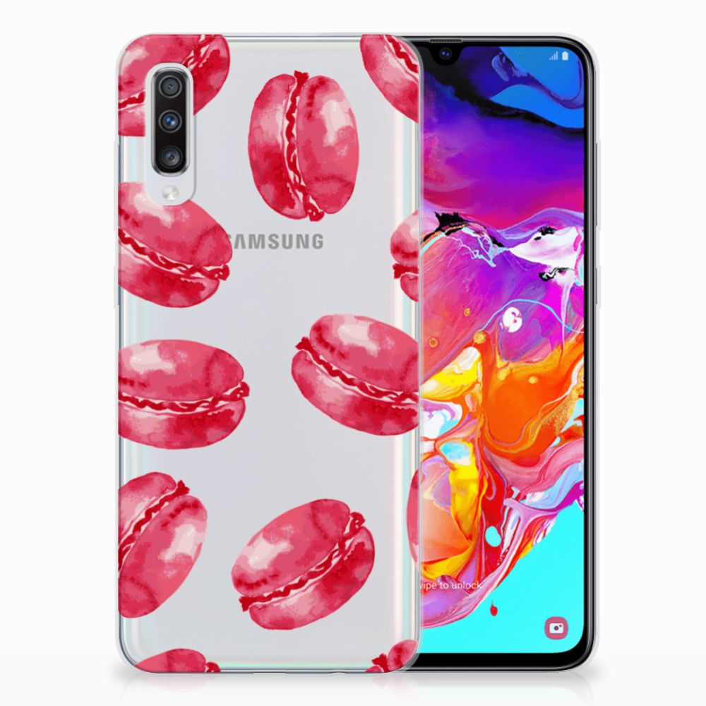 Samsung Galaxy A70 Siliconen Case Pink Macarons