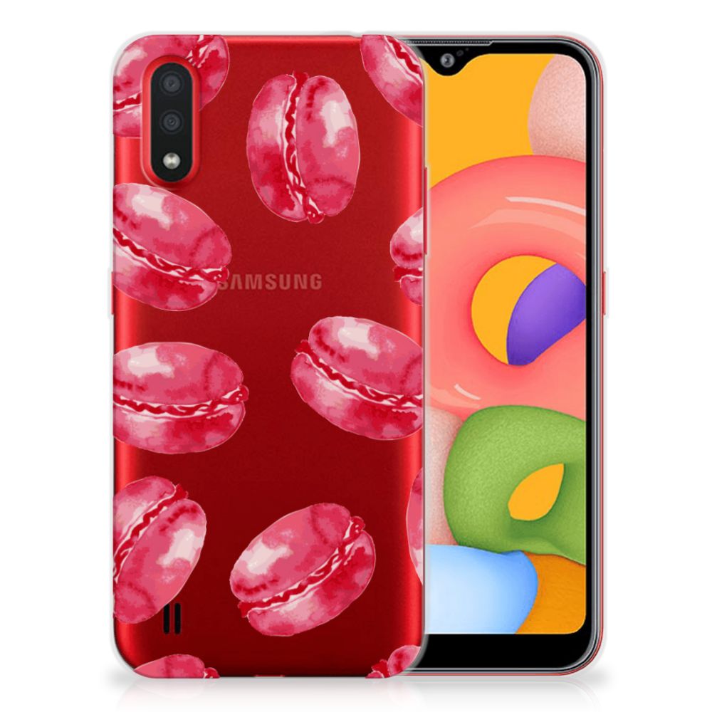 Samsung Galaxy A01 Siliconen Case Pink Macarons