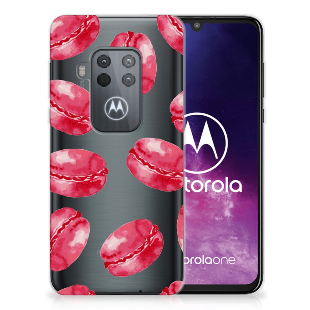 Motorola One Zoom Siliconen Case Pink Macarons
