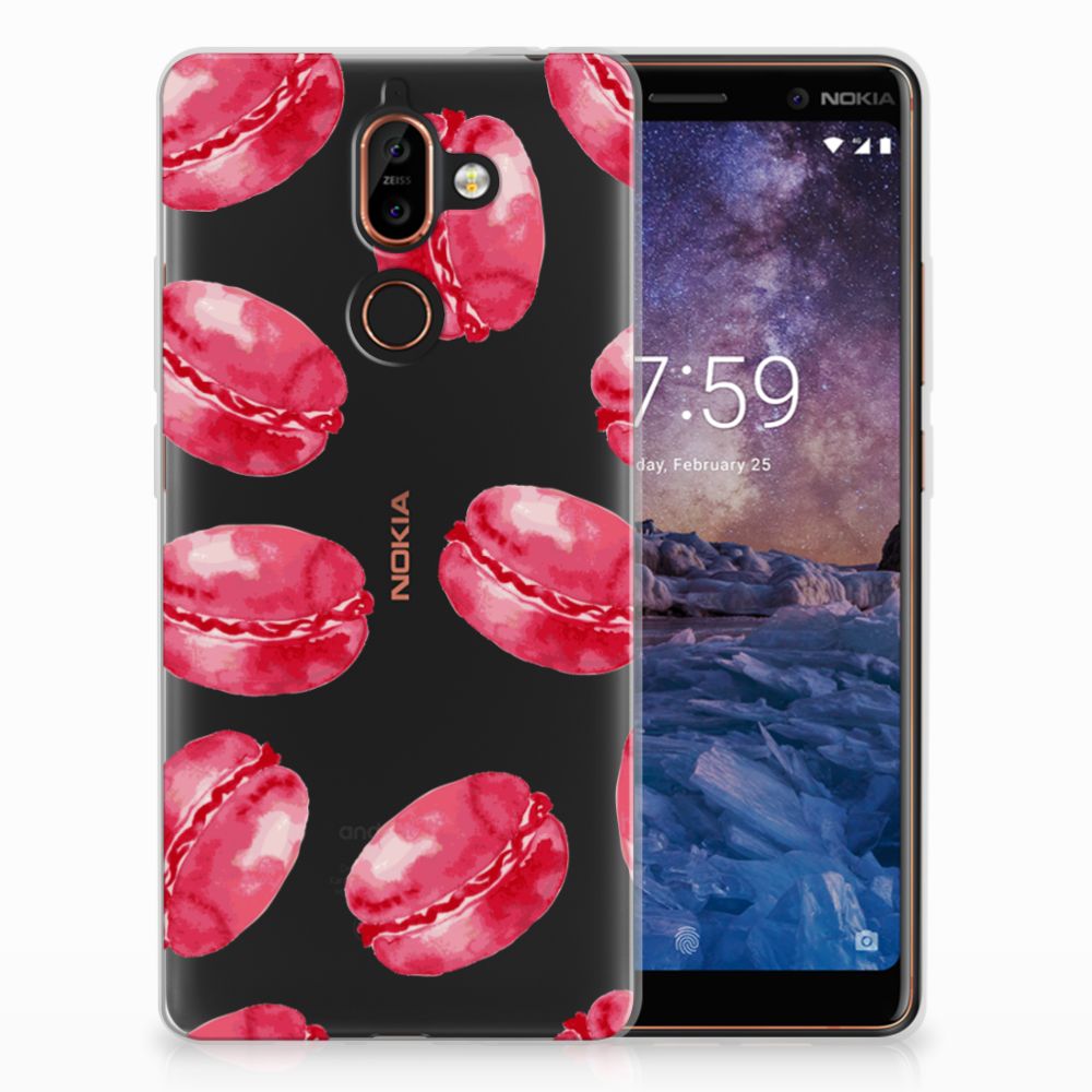 Nokia 7 Plus TPU Hoesje Design Pink Macarons