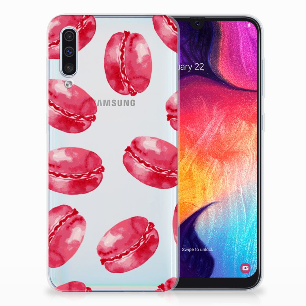 Samsung Galaxy A50 Siliconen Case Pink Macarons