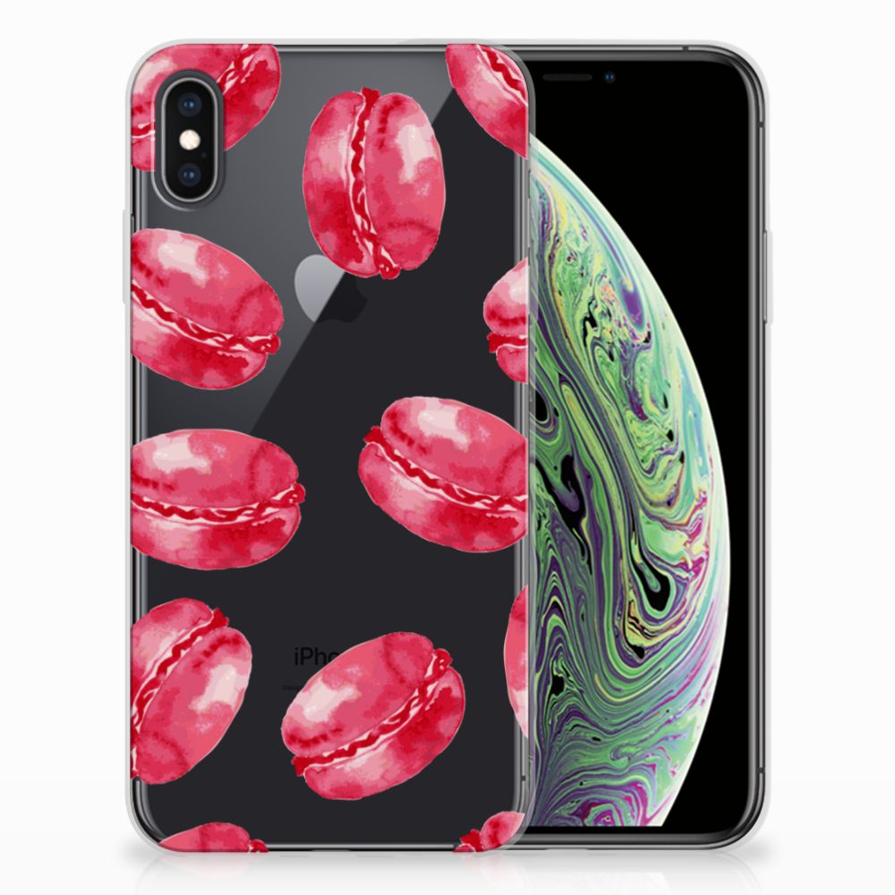 Apple iPhone Xs Max TPU Hoesje Design Pink Macarons
