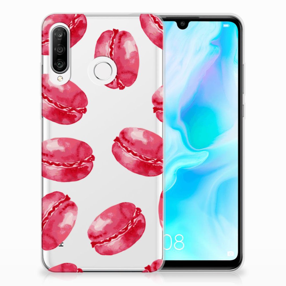 Huawei P30 Lite Siliconen Case Pink Macarons