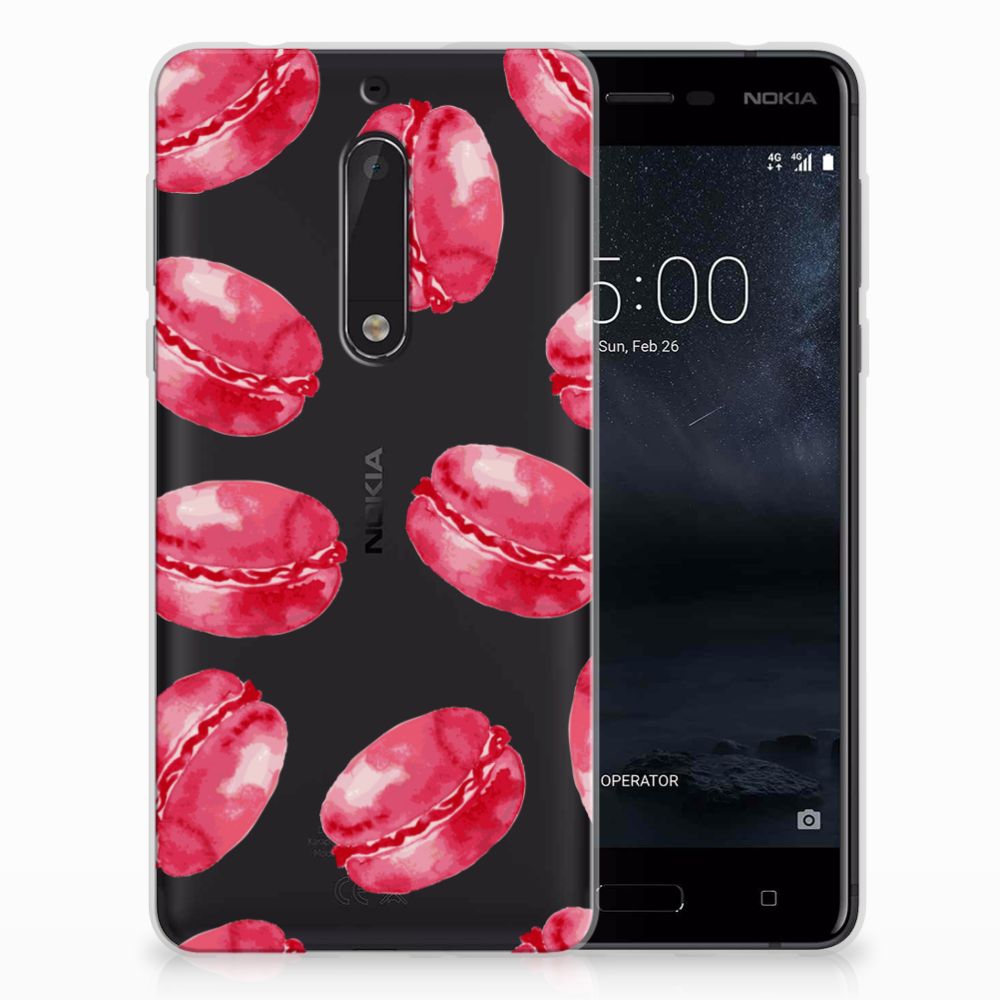 Nokia 5 TPU Hoesje Design Pink Macarons