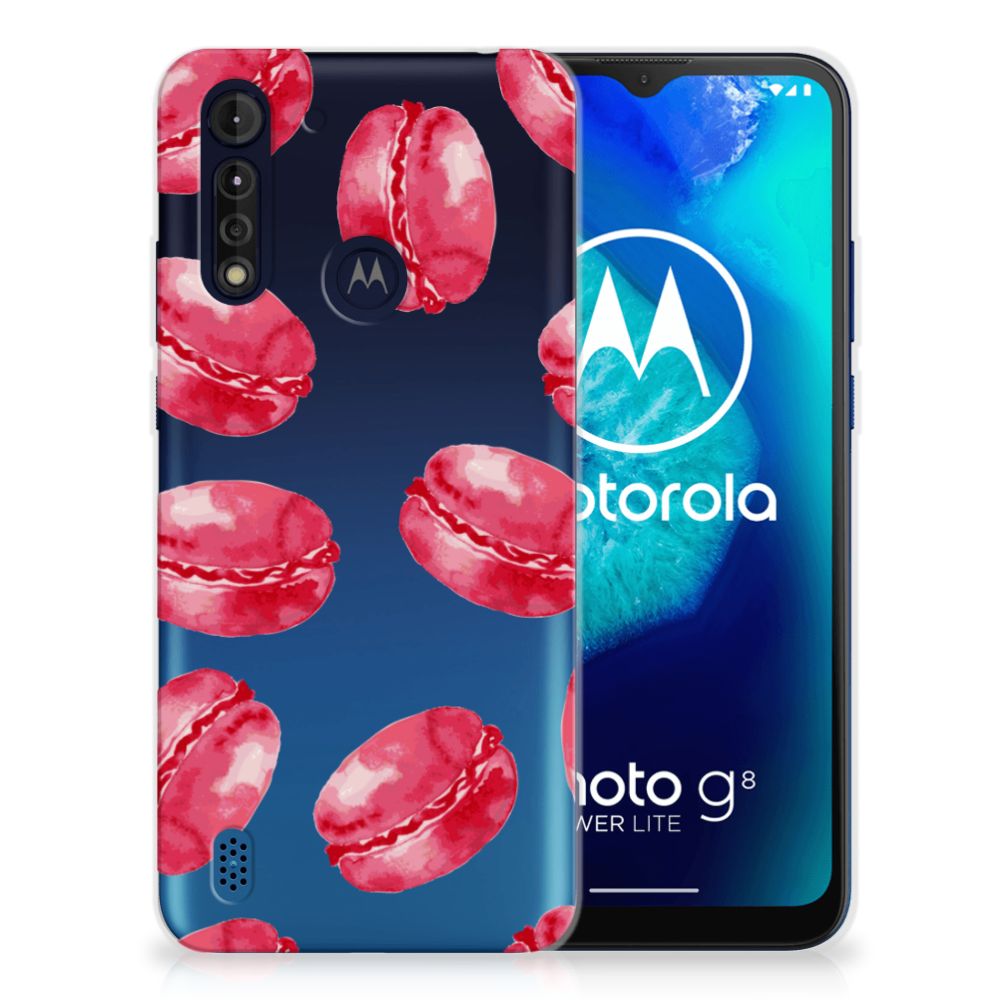 Motorola Moto G8 Power Lite Siliconen Case Pink Macarons
