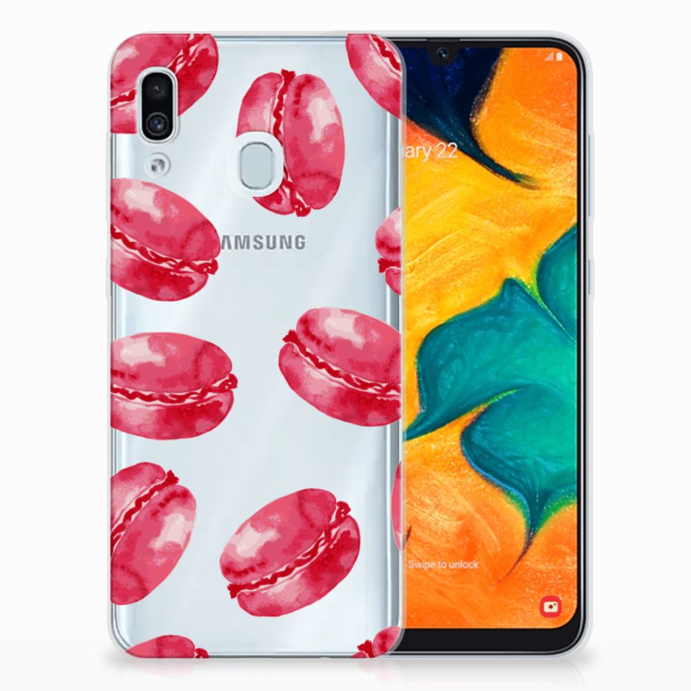 Samsung Galaxy A30 Siliconen Case Pink Macarons