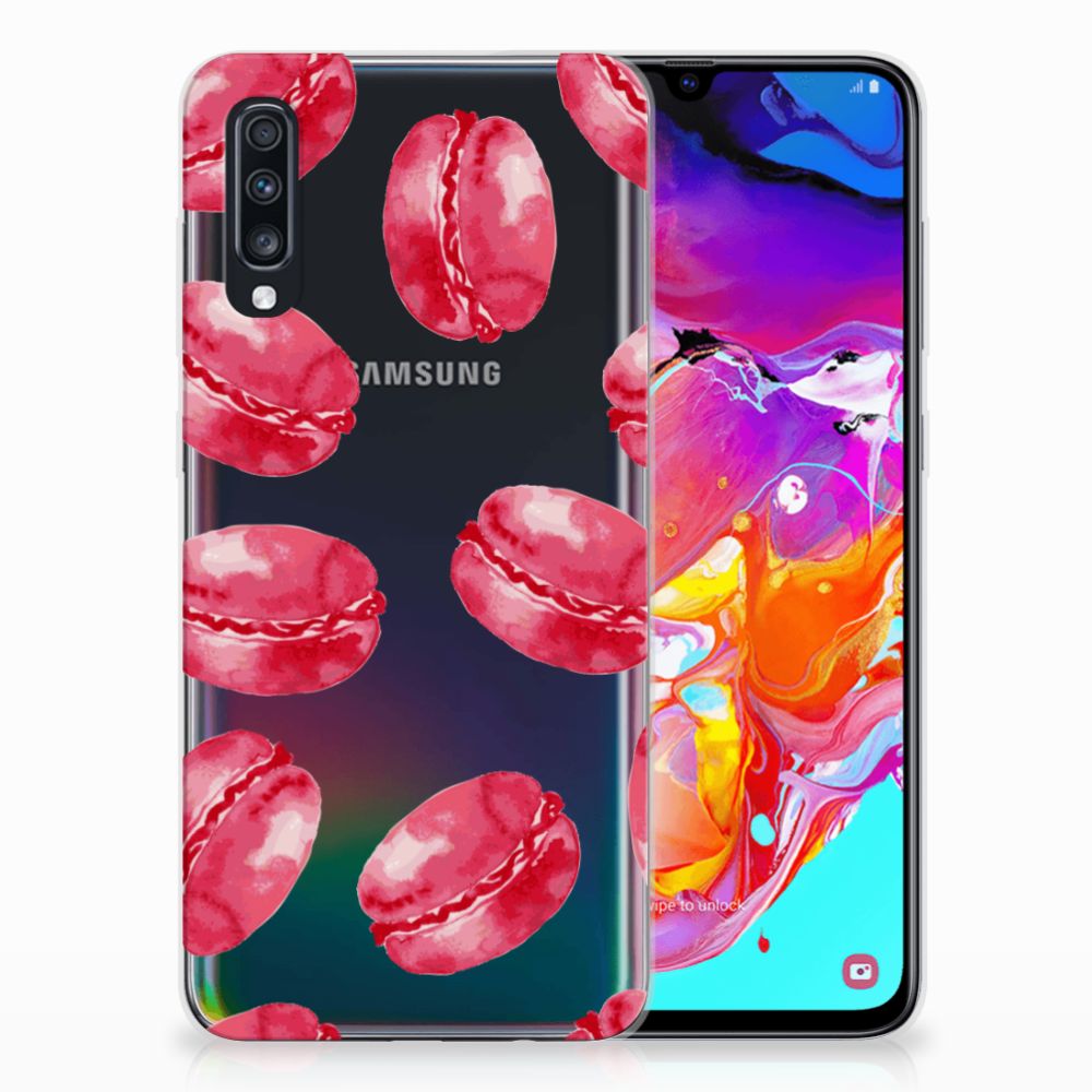 Samsung Galaxy A70 Siliconen Case Pink Macarons