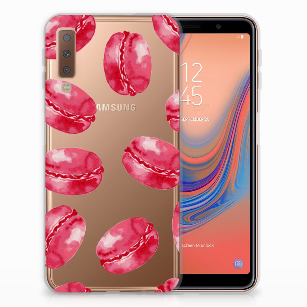 Samsung Galaxy A7 (2018) Siliconen Case Pink Macarons