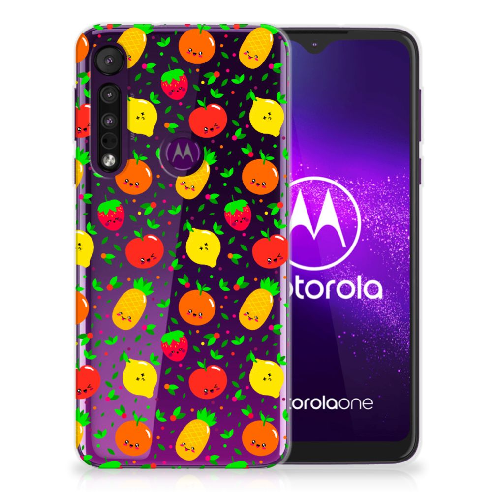 Motorola One Macro Siliconen Case Fruits