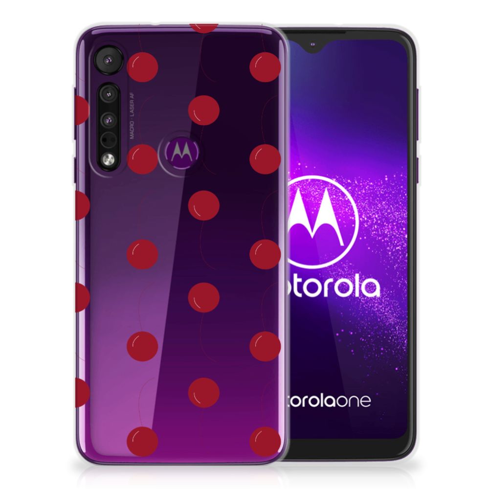 Motorola One Macro Siliconen Case Cherries