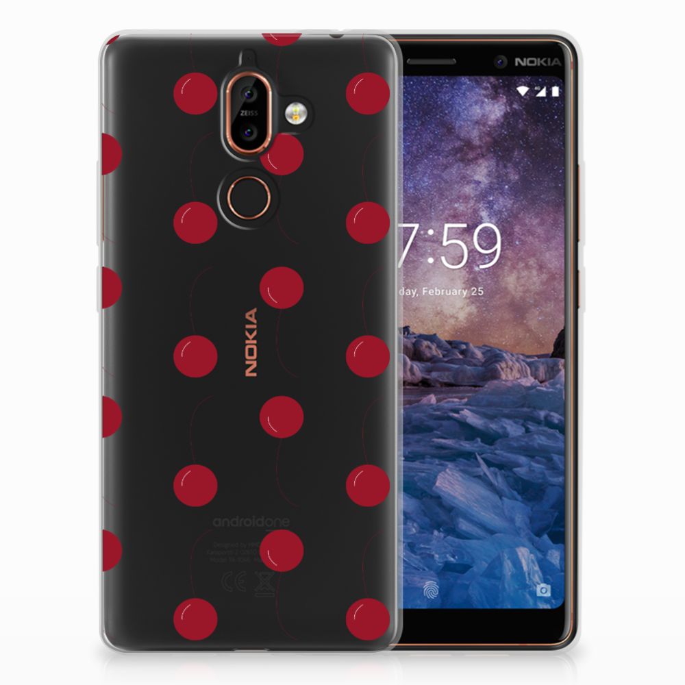 Nokia 7 Plus Siliconen Case Cherries