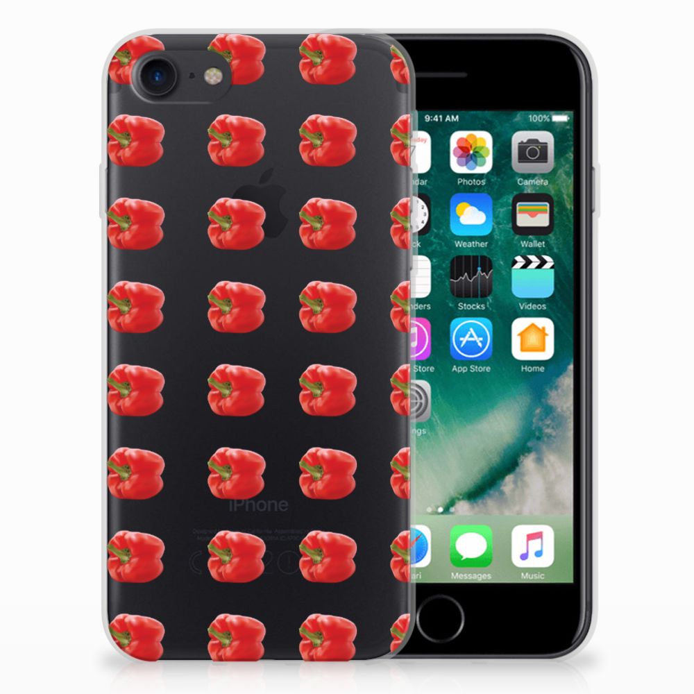 iPhone SE 2022 | SE 2020 | 8 | 7 Siliconen Case Paprika Red