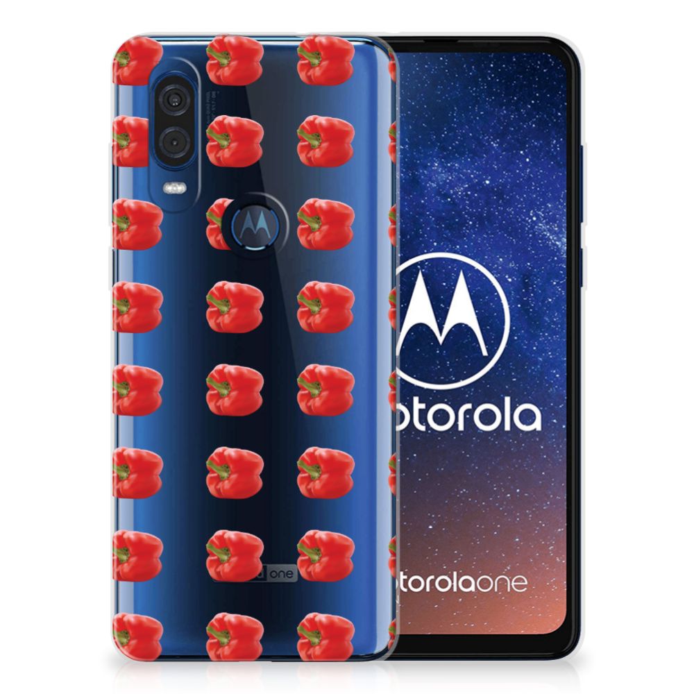 Motorola One Vision Siliconen Case Paprika Red