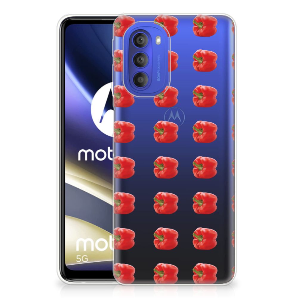 Motorola Moto G51 5G Siliconen Case Paprika Red