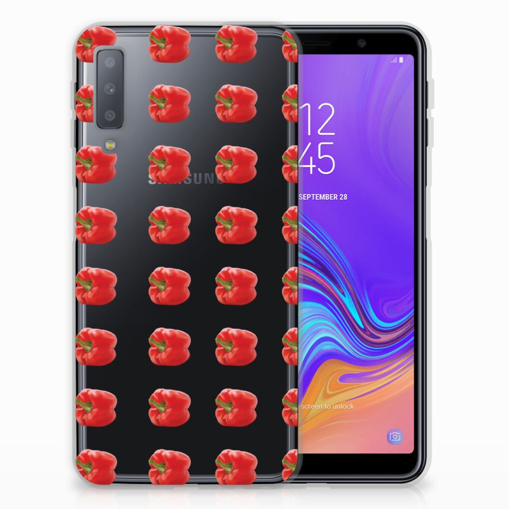 Samsung Galaxy A7 (2018) Siliconen Case Paprika Red