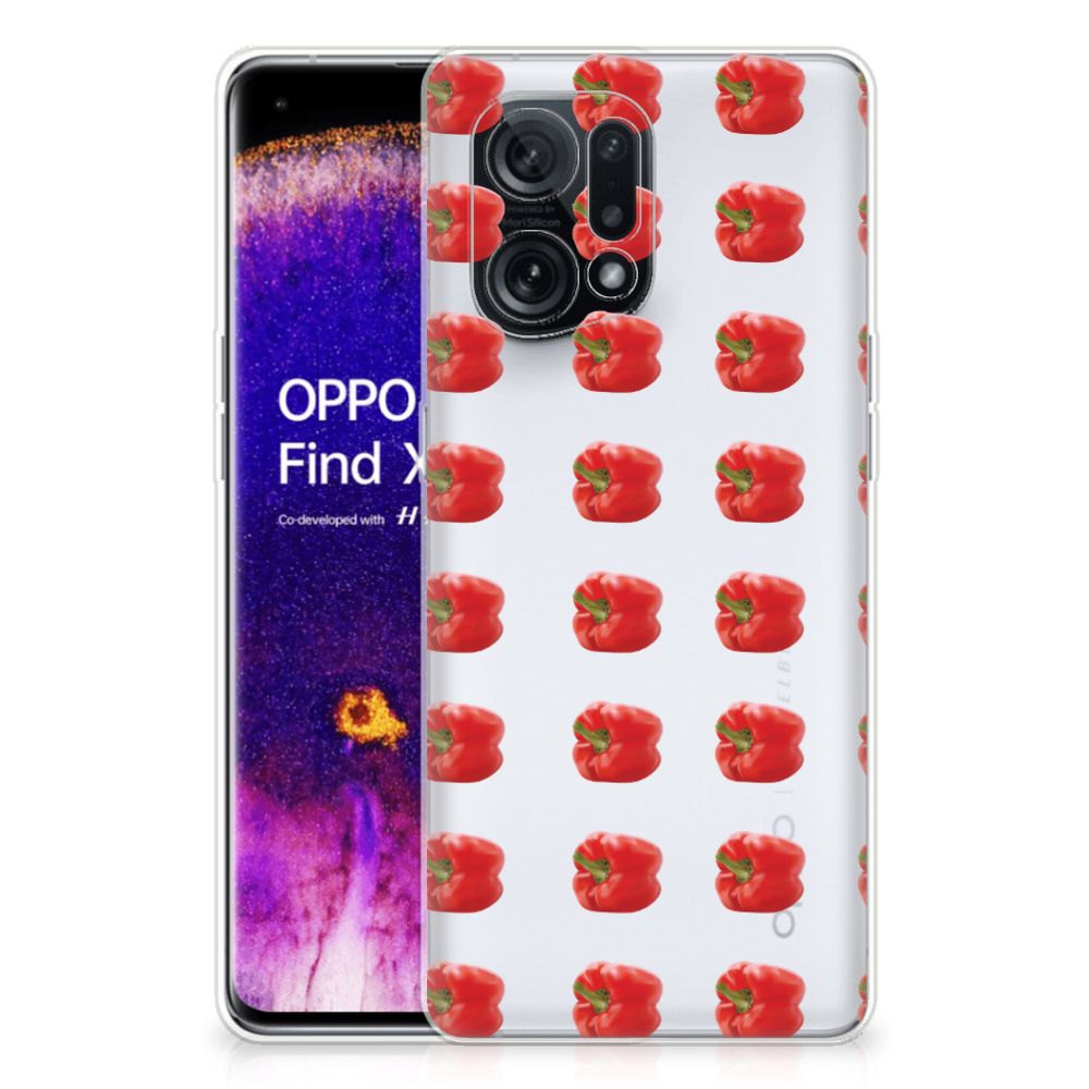 OPPO Find X5 Siliconen Case Paprika Red