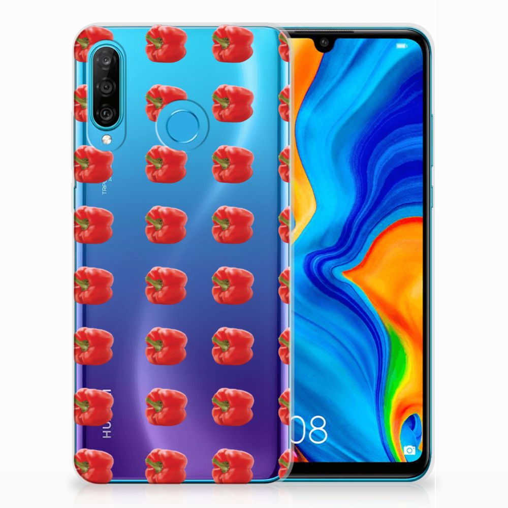 Huawei P30 Lite Siliconen Case Paprika Red