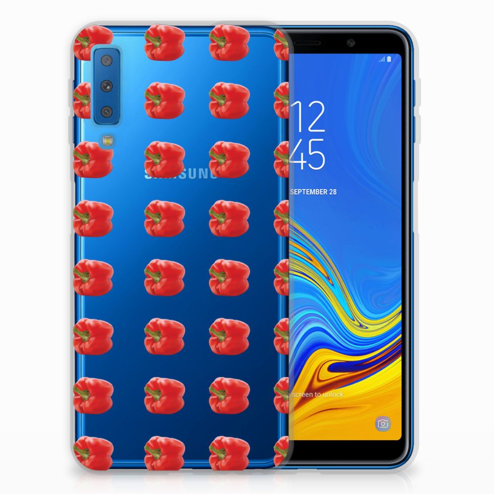 Samsung Galaxy A7 (2018) Siliconen Case Paprika Red