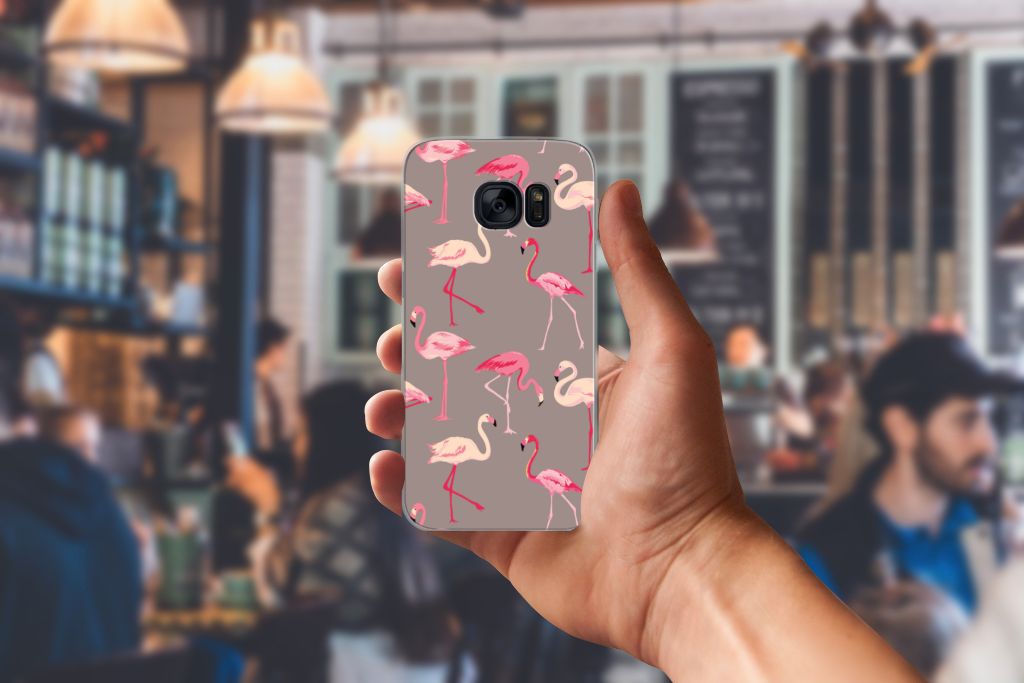 Samsung Galaxy S7 TPU Hoesje Flamingo