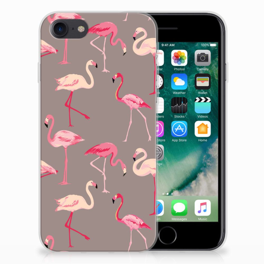 Apple iPhone 7 | 8 Uniek TPU Hoesje Flamingo