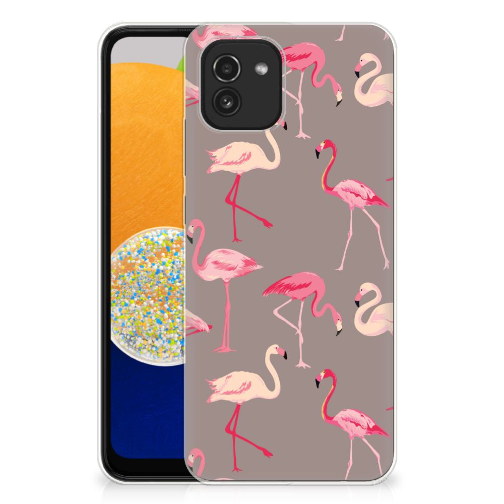 Samsung Galaxy A03 TPU Hoesje Flamingo