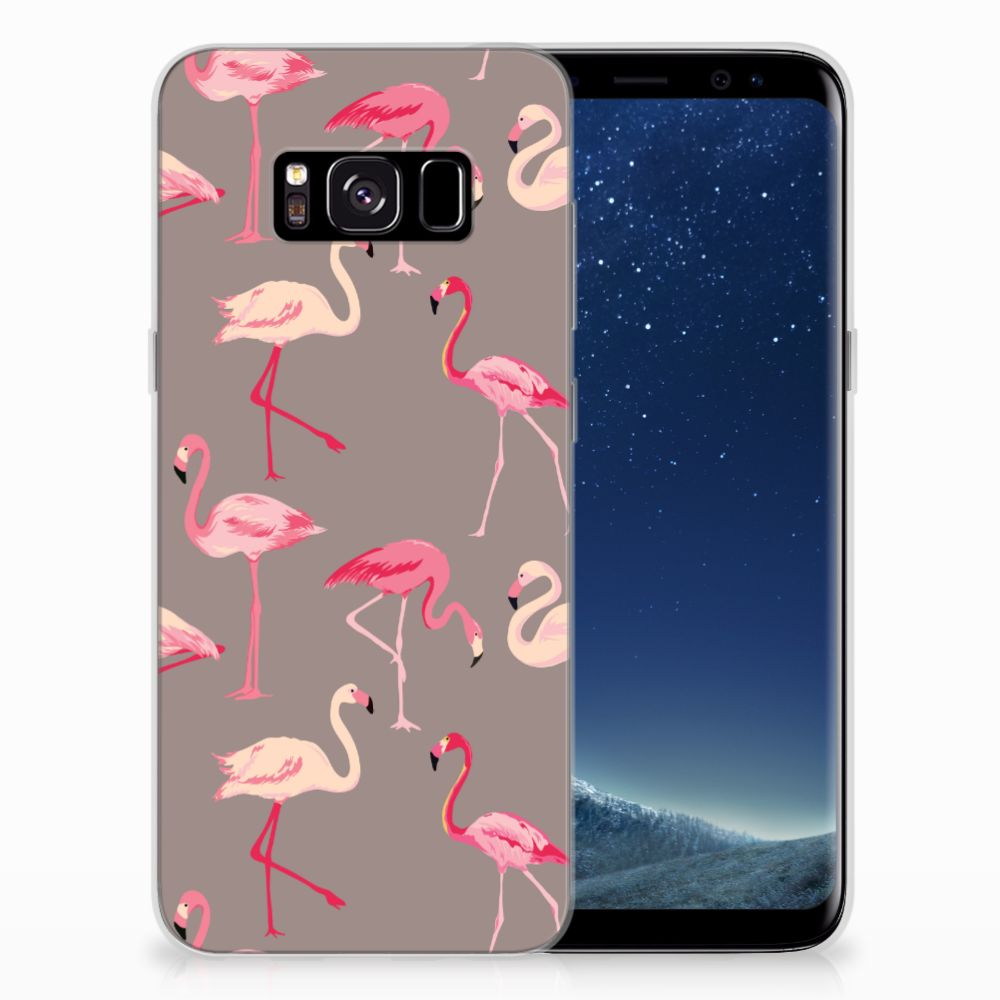 Samsung Galaxy S8 Uniek TPU Hoesje Flamingo's