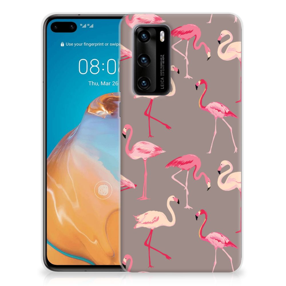 Huawei P40 TPU Hoesje Flamingo
