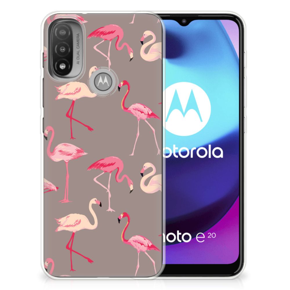 Motorola Moto E20 | E40 TPU Hoesje Flamingo