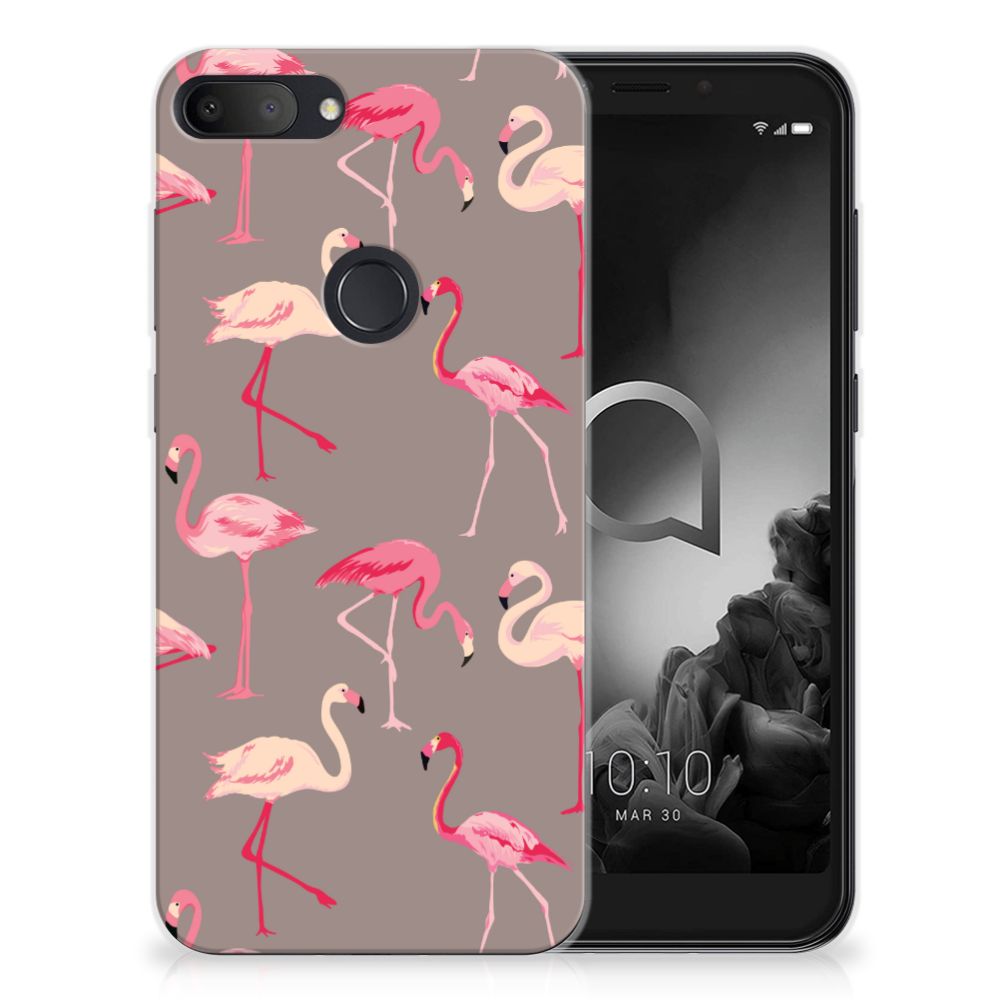 Alcatel 1S (2019) TPU Hoesje Flamingo